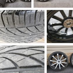 GREAT CONDITION 22INCH WHEELS AND TIRES BOLT PATTERN 5X114.3/127 SEE PICTURES FOR DETAILS CASH NO TRADE 