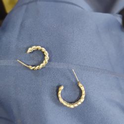 Silver Colored Hoop Earrings 