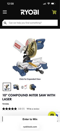 Ryobi: 10”  Compound miter saw with laser