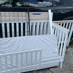 Crib with Toddler Attachment, Crib,  And Baby Gate