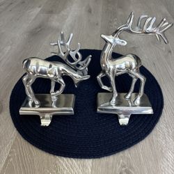 Pair of Silver Reindeer Stocking Holders from Kohl’s