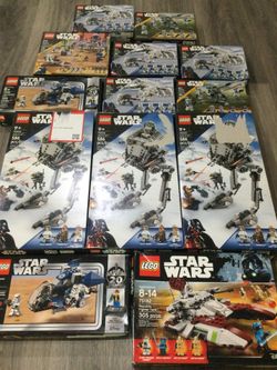 LEGO Star Wars Huge 13 Sets Lot: Retired Republic Fighter Tank 75182, AT-ST, Battle Packs