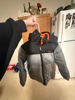 Kids Puffer Winter Jacket Black and Gray