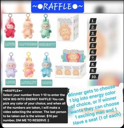 LABUBU RAFFLE!! 100% AUTHENTIC! I WILL BE DOING A VIDEO WHEN RAFFLE CLOSES AND LAST# TO COME OUT IS THE WINNER!! DM TO BUY YOURS! SERIOU BUYERS ONLY!
