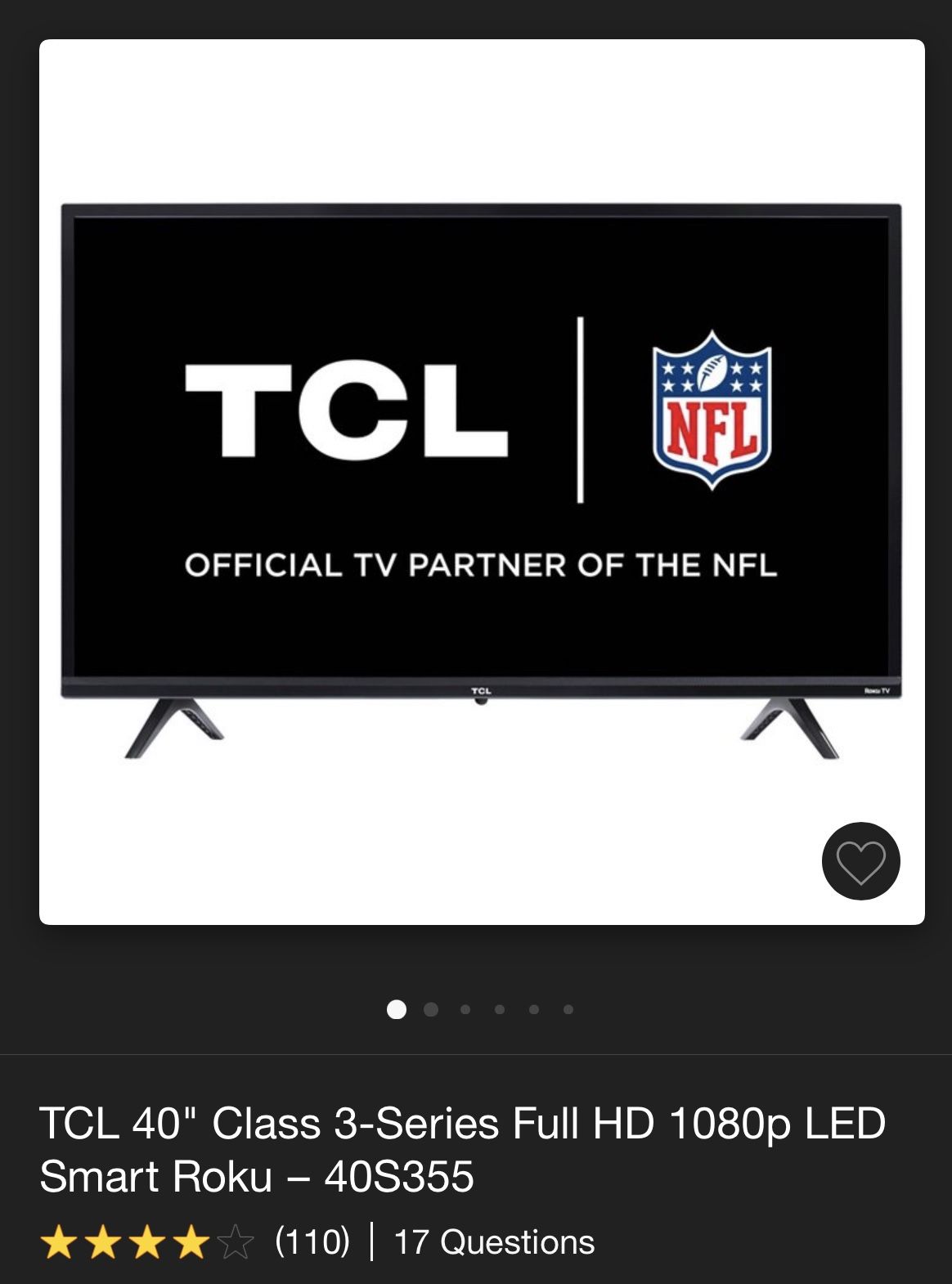 40” TCL Roku Tv