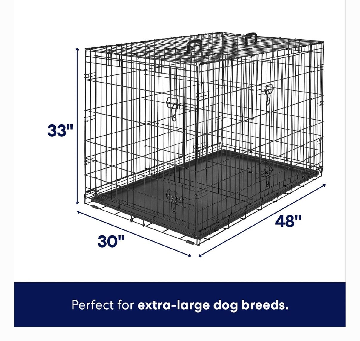 Frisco Fold & Carry Double Door Collapsible Wire Dog Crate