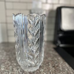 Heavy Crystal Glass Vase 
