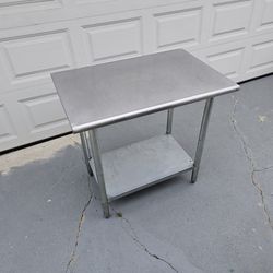 Stainless Steel Table, NSF CERTIFIED, Good Condition, 36in x 24in x 36in, Adj height, by Gridmann