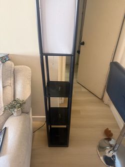2 shelf black lamps