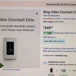 Ring Video Doorbell Elite. Like New. Never Installed. 