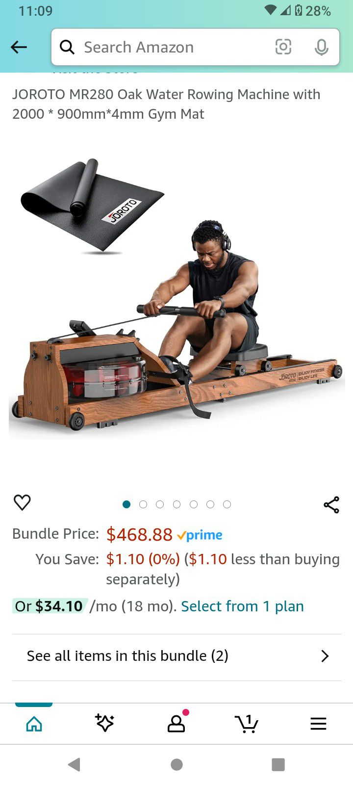 JOROTO Water Rowing Machine for Home Use