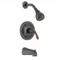 Glacier Bay Builders Single Handle 1-Spray Tub and Shower Faucet 1.8 GPM in Bronze (Valve Included)