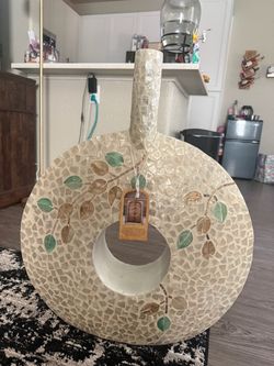 Mosaic Capiz Shell Decorative Vase