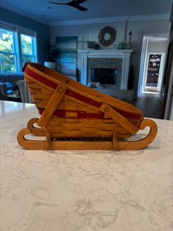 Vintage 1991 Longaberger Yuletide Traditions Sleigh Basket