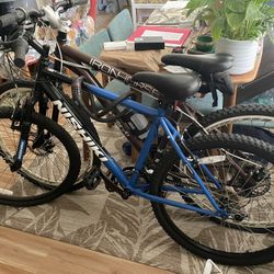 Bikes with 2 bike rack, air pump, bike lock 