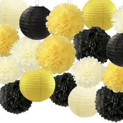 Brand new 13pcs decorative paper pom pom lantern for wedding birthday baby shower graduation meeting event home party decoration DIY art craft suppli
