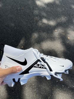 Nike Alpha Menace 3 Football Cleats Shark White Black CV0582-100 Men's Size 10.5