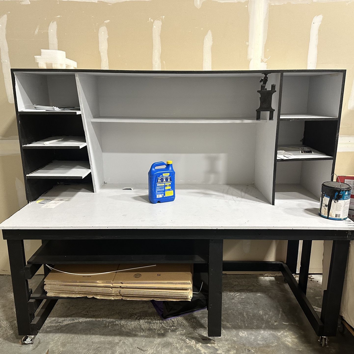 2 Workbench Is Great Condition. Built-In, Electrical, Sockets, And Shelves.