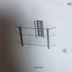 New 44" Glass Corner TV Stand LCD Plasma Modern