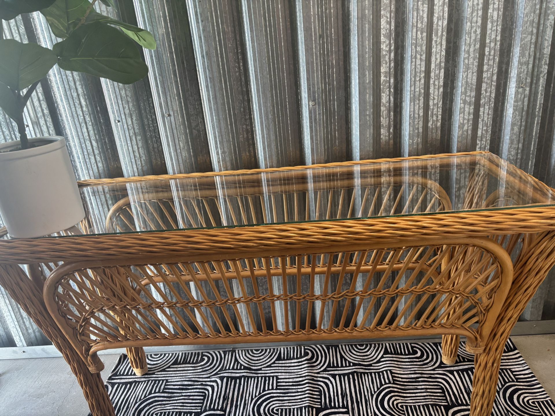 Rattan Console Table