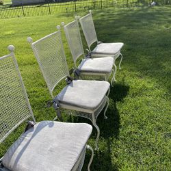 Very  Nice Fancy antique patio chairs heavy metal with a Cautions