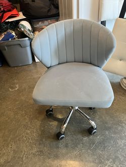 Baby Blue Velvet Chair