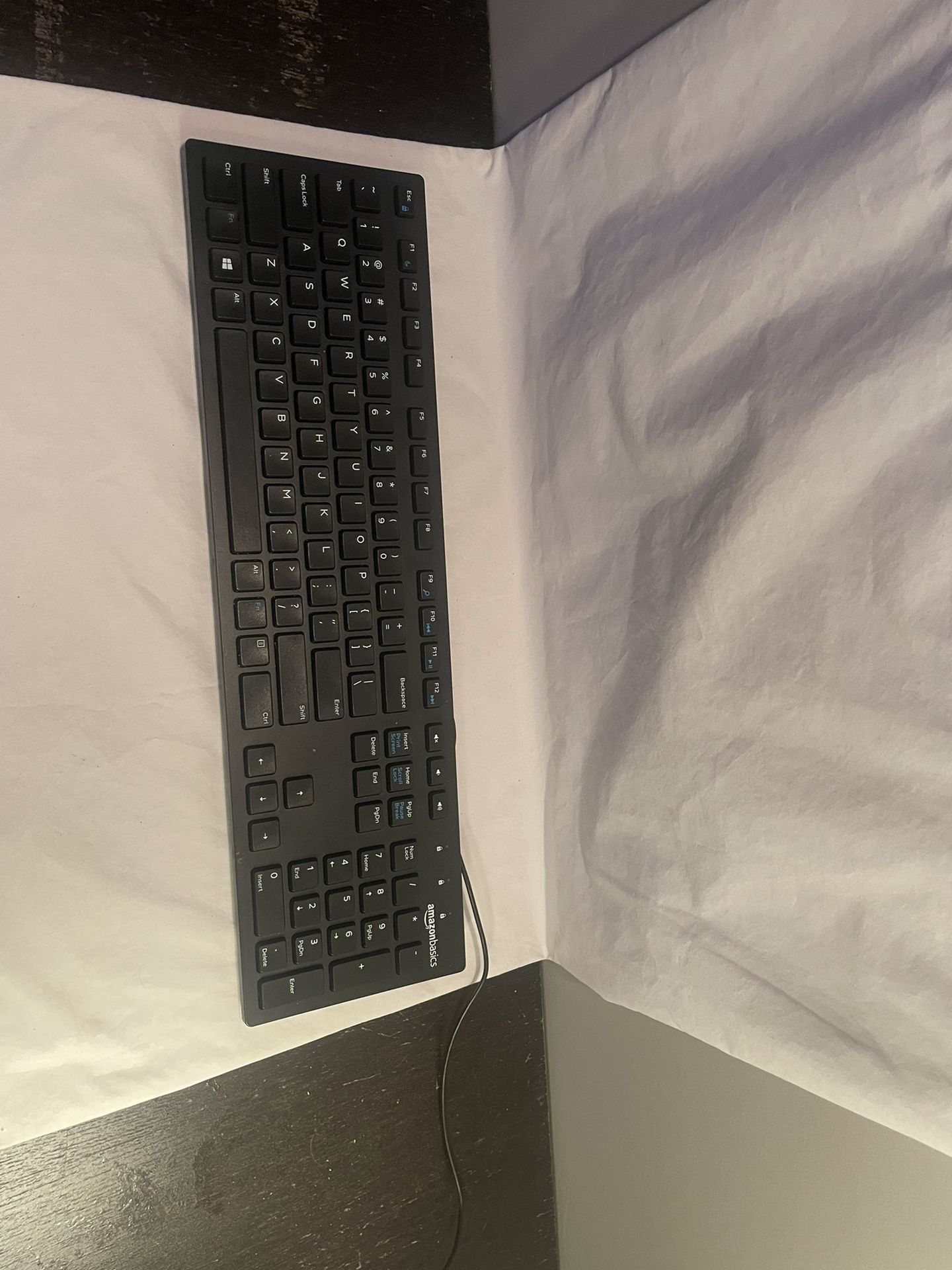 Amazon Basics Wired Keyboard Soft Touch New!!