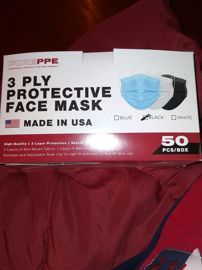 Face Mask 50 Pc Box In Blk $20 Each Have Plenty Them