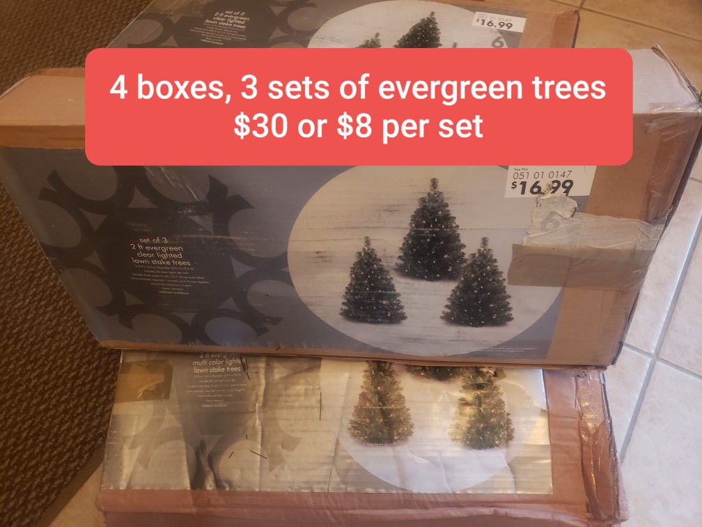 2 ft evergreen clear lighted trees