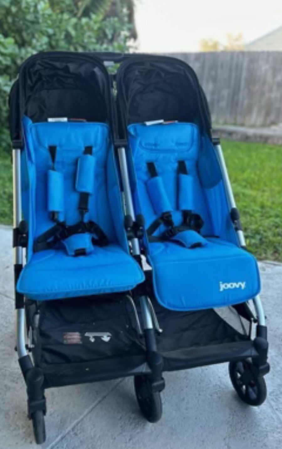 Lightweight Compact Double Stroller with Trays