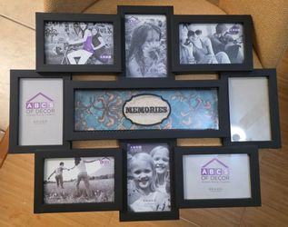 ABC's of Decor multi-opening plastic black collage wall photo frame