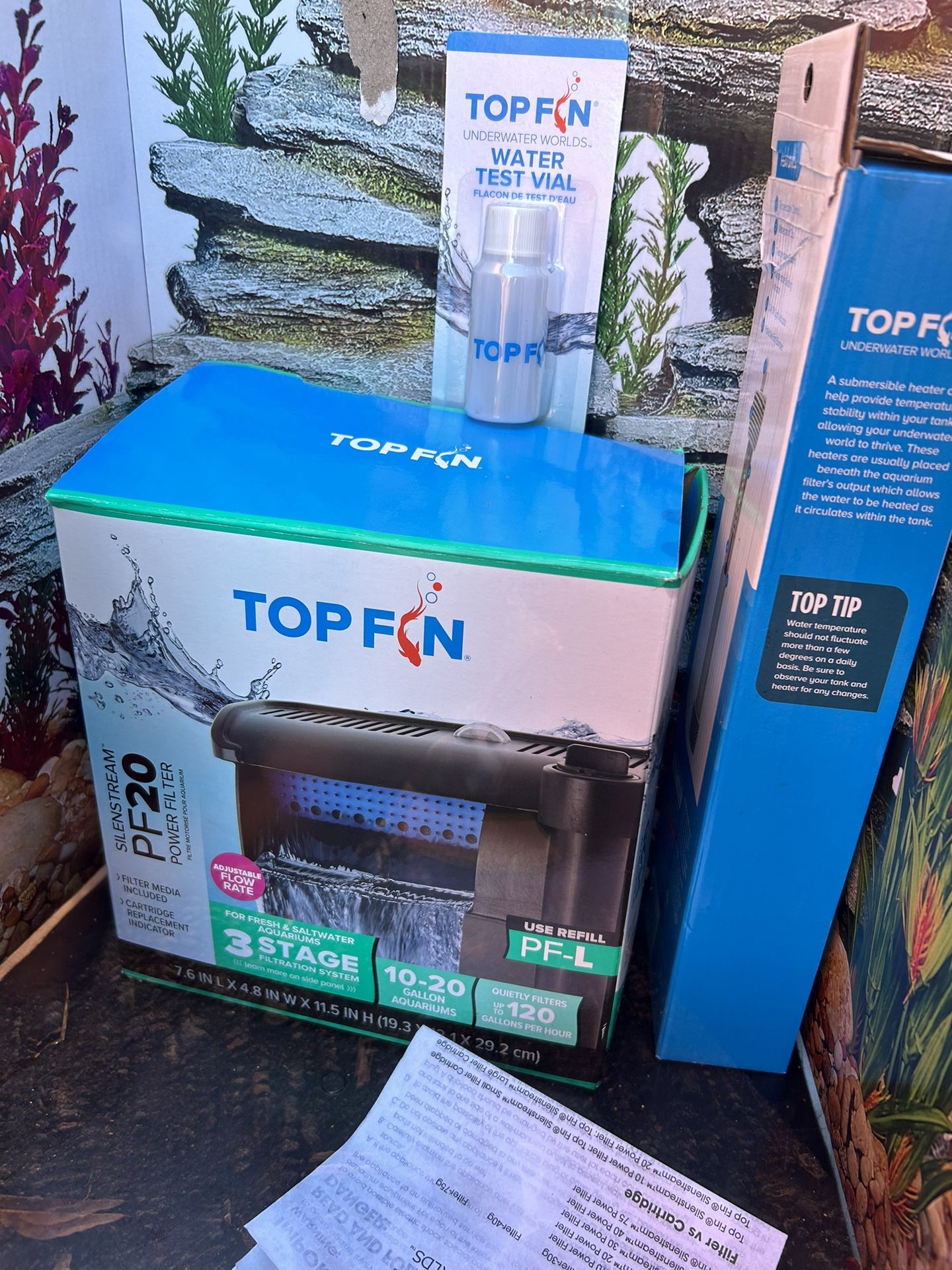 Top Fin® Captivate Starter Kit/ SILENSTREAM PF20 POWER FILTER FLTRE MOTORISE POUR AQUARIUM! Top Fin Test Vial