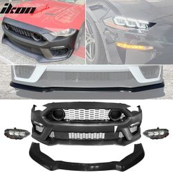 Fits 2018-2023 Ford Mustang Mach 1 Front Bumper Conversion 2024 LED Headlight W/ Lip