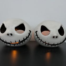 Disney Parks Nightmare Before Christmas Jack Skellington Votive Candle Holder Set Of 2