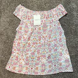 New ModCloth Off-The-Shoulder Vibrant Colorful Pattern Top - Women’s Small