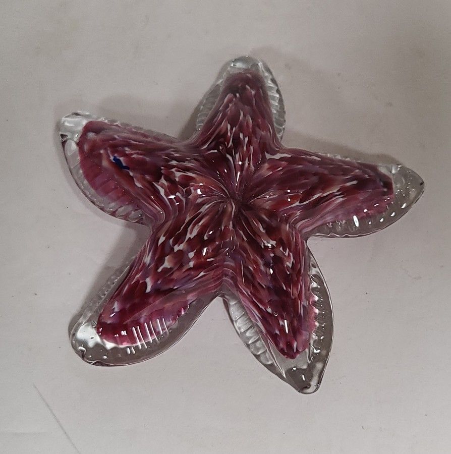 Beautiful Glass Starfish Paperweight 