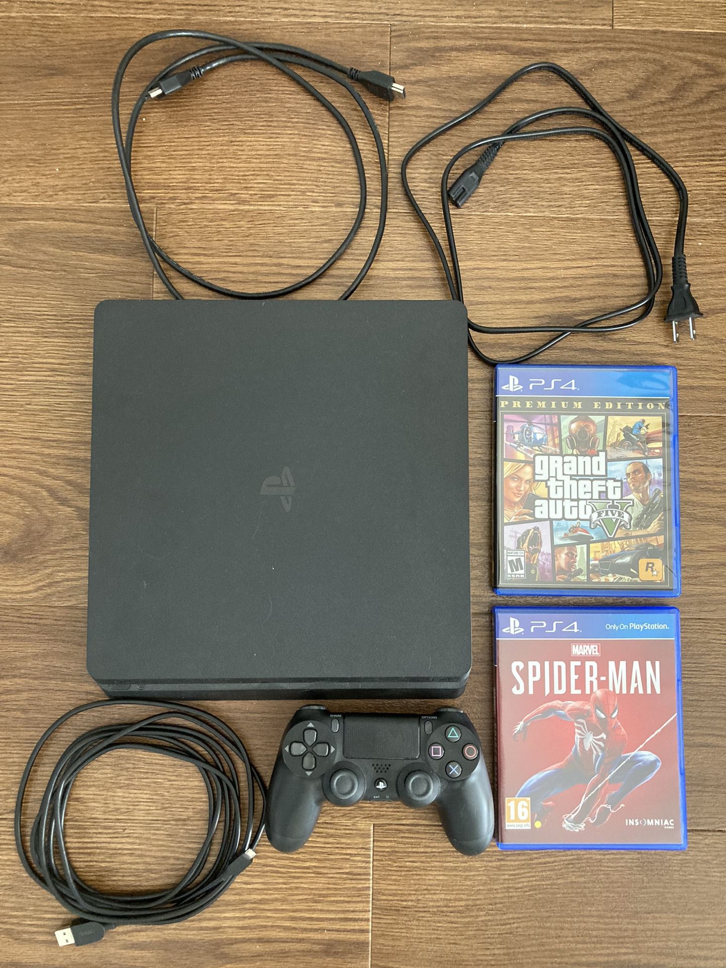 PlayStation 4 with 1 controller and games