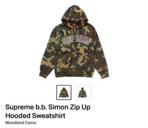 Supreme camo zip up hoodie