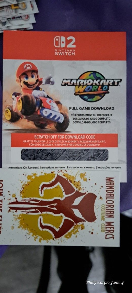 Mario Kart World Nintendo Switch 2 Code For Sale Or Trade