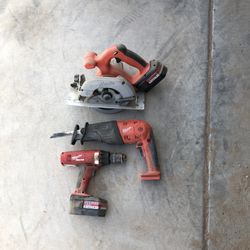 Milwaukee Circular Saw, Sawzall, &Drill