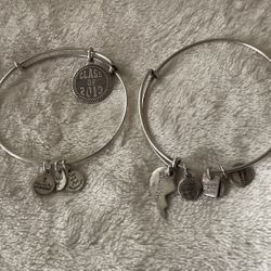 2 SilverTone Alex And Ani Bracelets …best Friends And Class Of 2013