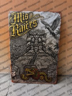 Azteca Metal Sign