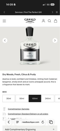 Brand new creed aventus cologne