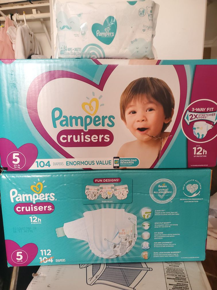 Pampers cruisers size 5 trade for 7 cans of enfamil or $75 for bundle