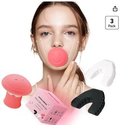 3PCS Face & Jaw Exerciser, Face Yoga Jawline Exerciser, Jaw Exerciser for Men and Women, Double Chin Breathing Jaw Trainer, Face Lift Double Chin Redu