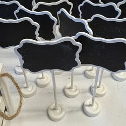 24 pcs white ornate chalkboard decor/labels