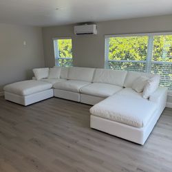 New White Sectional Cloud Couch Sofa