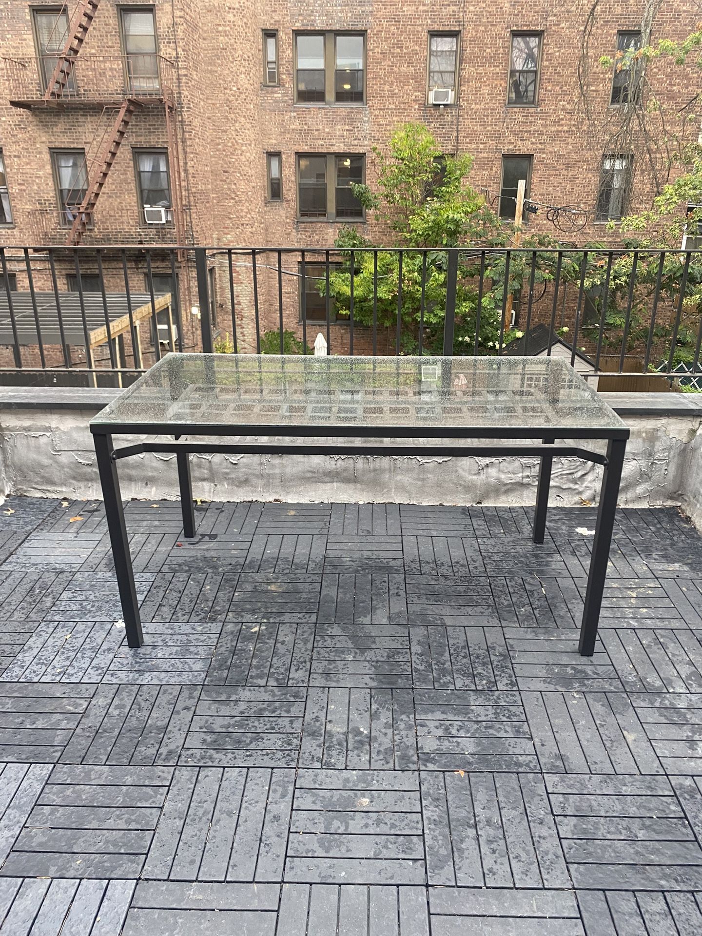 Outdoor Glass Table β $250 β Great for Patio or Rooftop