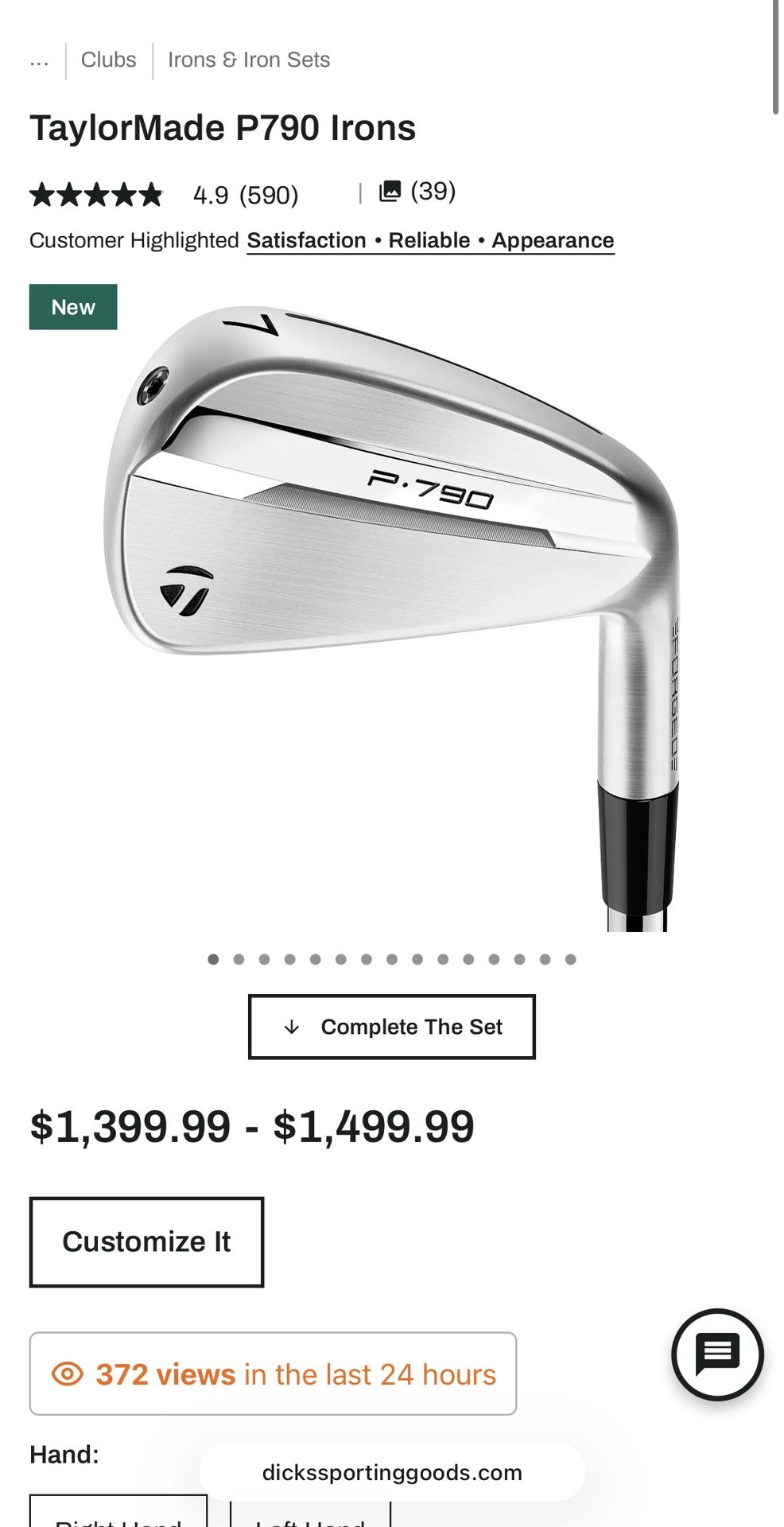 Left handed Gold Clubs 