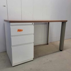 Solid Desk Top With metal File Cabinet No Key